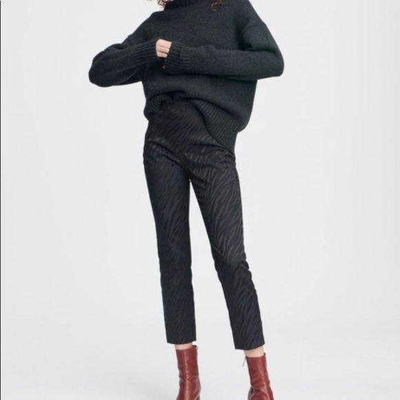 Rag & Bone Black Simone Zebra Print Pant, Size 0 - Picture 4 of 12